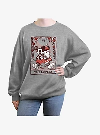 Disney Mickey Mouse & Minnie Mouse The Lovers Girls Oversized Sweatshirt