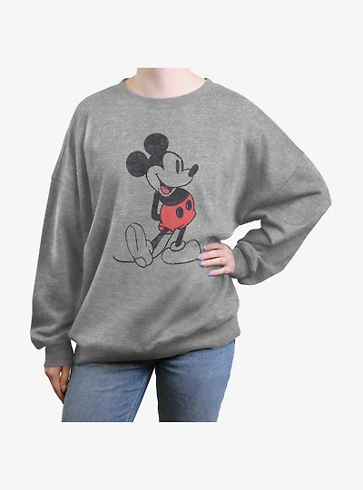 Disney Mickey Mouse Classic Mouse Girls Oversized Sweatshirt