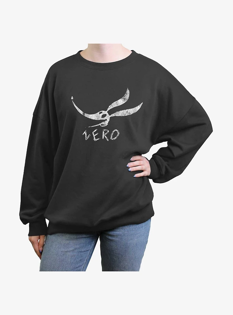 The Nightmare Before Christmas Zero Face Girls Oversized Sweatshirt