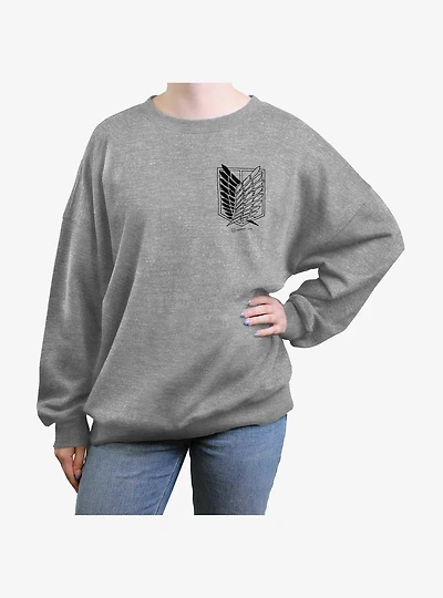 Attack On Titan Scout Regiment Pocket Logo Girls Oversized Sweatshirt
