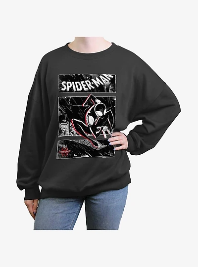 Marvel Spider-Man: Across The Spider-Verse Street Panels Womens Oversized Sweatshirt