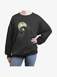 Disney The Nightmare Before Christmas Jack Skellington Moon Womens Oversized Sweatshirt