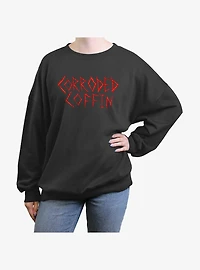 Stranger Things Corroded Coffin Womens Oversized Sweatshirt