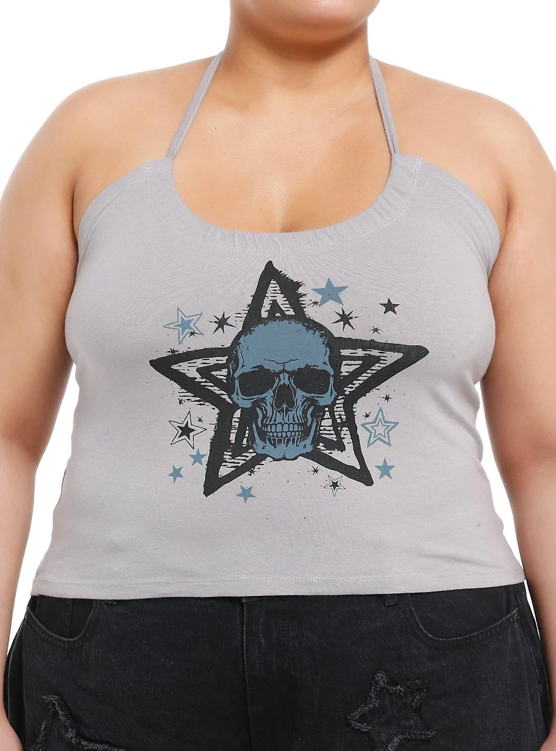Social Collision Skull & Star Girls Halter Top Plus