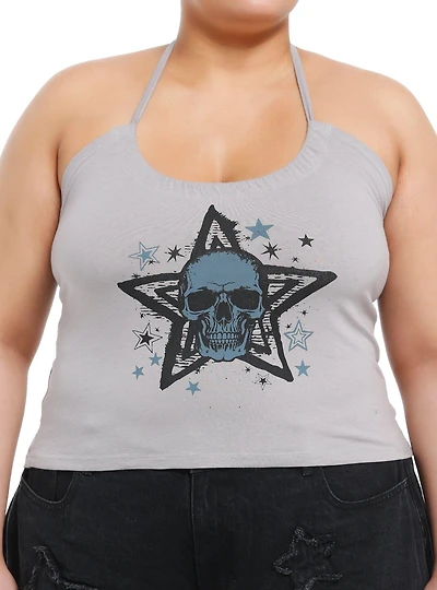 Social Collision Skull & Star Girls Halter Top Plus