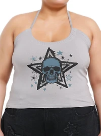 Social Collision Skull & Star Girls Halter Top Plus