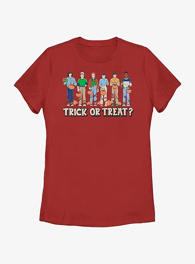 Stranger Things Trick Or Treat Crew Womens T-Shirt