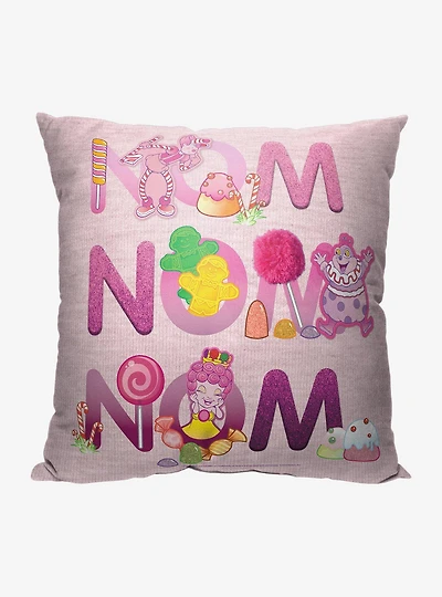 Candyland Nom Nom Nom Printed Throw Pillow