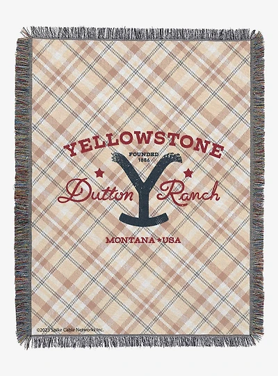 Yellowstone Bozeman Plaid Tapestry Throw