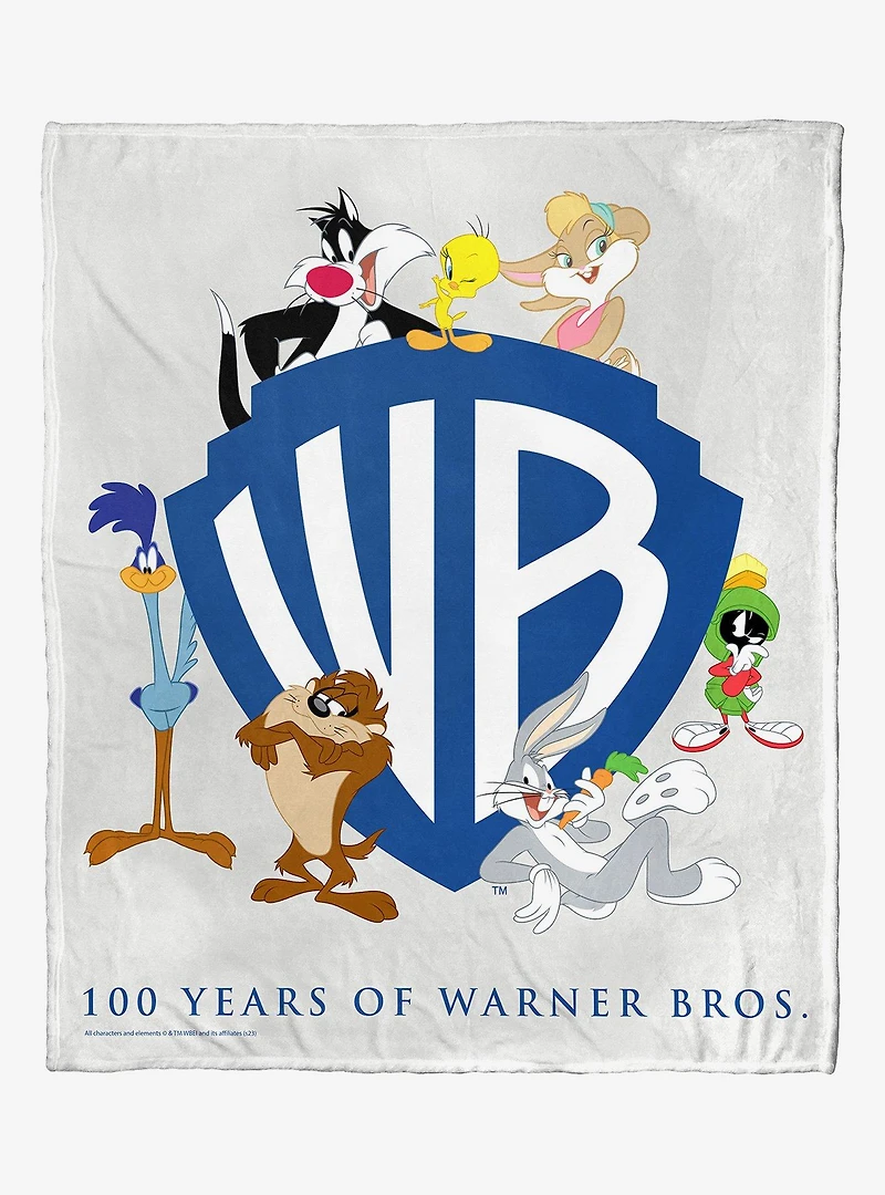 WB 100 Looney Tunes Anniversary Silk Touch Throw