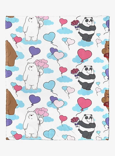 We Bare Bears Bears And Balloons Silk Touch Throw