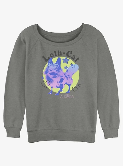 Star Wars Ahsoka Loth-Cat Cuteness Girls Slouchy Sweatshirt