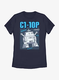 Star Wars: Forces of Destiny Chopper Schematics Womens T-Shirt