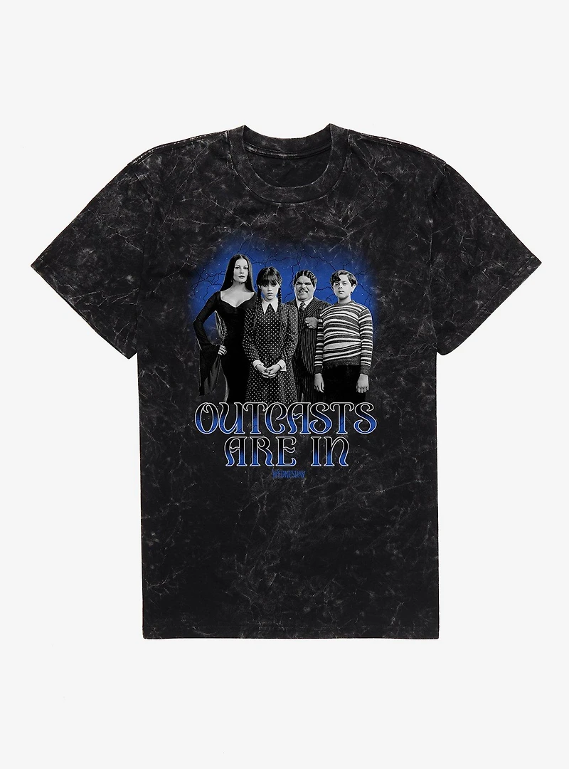 Wednesday Outcasts Are Mineral Wash T-Shirt