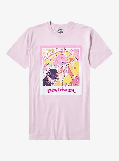 Boyfriends Nerd And Goth Picture Puff Print T-Shirt