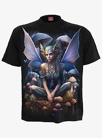 Spiral Magical Front Print T-Shirt Black