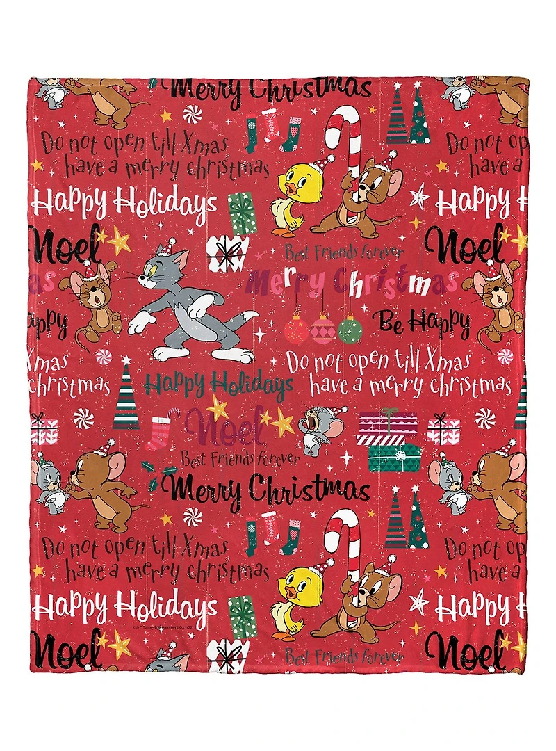 Tom And Jerry Festive Cheer Silk Touch Throw