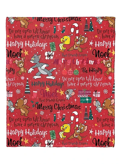 Tom And Jerry Festive Cheer Silk Touch Throw