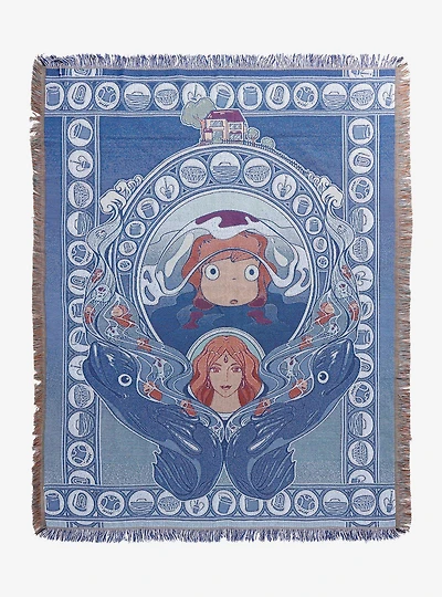 Studio Ghibli Ponyo & Granmamare Portrait Tapestry Throw - BoxLunch Exclusive