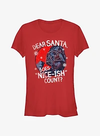 Star Wars Vader Dear Santa Does Nice-Ish Count Girls T-Shirt