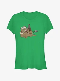 Star Wars The Mandalorian Bantha Christmas Girls T-Shirt