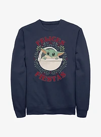 Star Wars The Mandalorian Grogu Wreath Happy Holidays In Spanish Sweatshirt