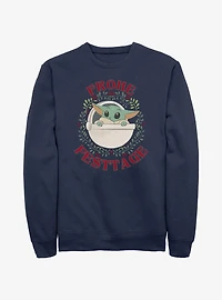 Star Wars The Mandalorian Grogu Wreath Happy Holidays In German Sweatshirt