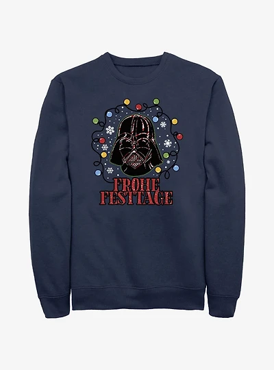 Star Wars Vader Lights Happy Holidays In German Sweatshirt