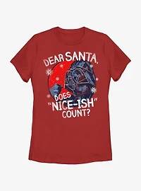 Star Wars Vader Dear Santa Does Nice-Ish Count Womens T-Shirt