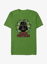 Star Wars Vader Lights Happy Holidays In German T-Shirt