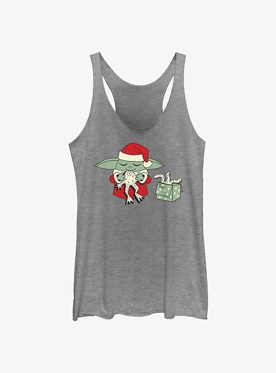 Star Wars The Mandalorian Santa Grogu Froggy Present Womens Tank Top