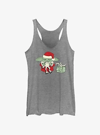Star Wars The Mandalorian Santa Grogu Froggy Present Womens Tank Top
