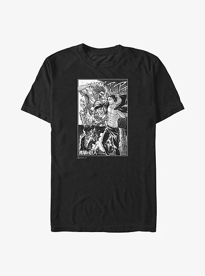 Attack On Titan Eren Manga Collage Big & Tall T-Shirt