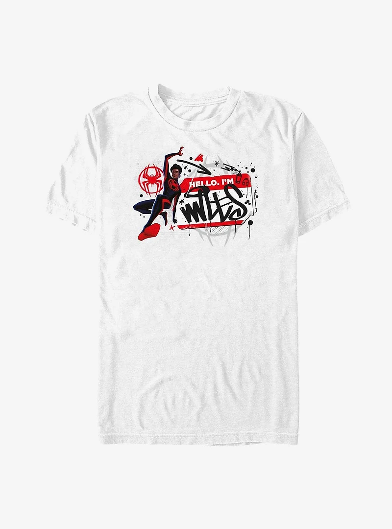 Marvel Spider-Man: Across the Spider-Verse Miles Name Tag Big & Tall T-Shirt