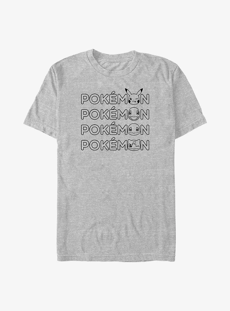 Pokemon Starter Heads Logo Big & Tall T-Shirt
