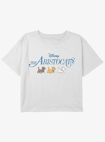 Disney The AristoCats Berlioz Toulouse and Marie Logo Girls Youth Crop T-Shirt