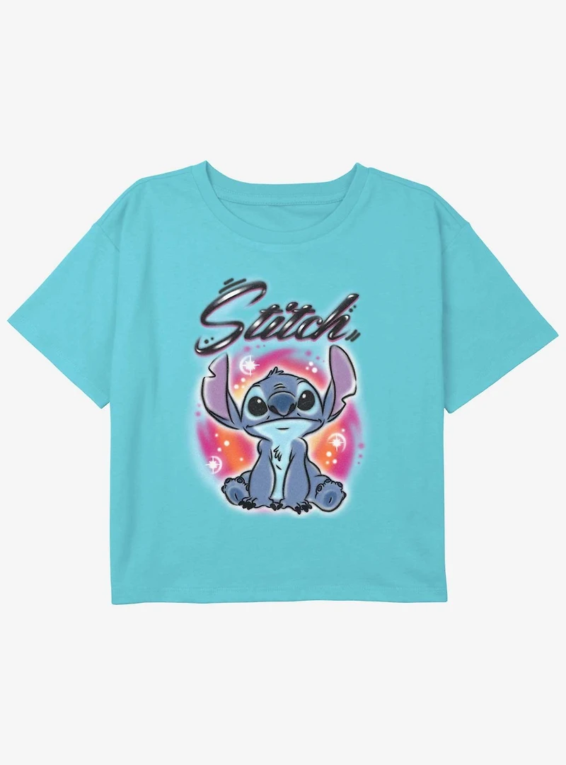 Disney Lilo & Stitch Airbrush Girls Youth Crop T-Shirt