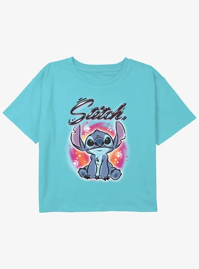 Disney Lilo & Stitch Airbrush Girls Youth Crop T-Shirt