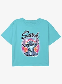 Disney Lilo & Stitch Airbrush Girls Youth Crop T-Shirt