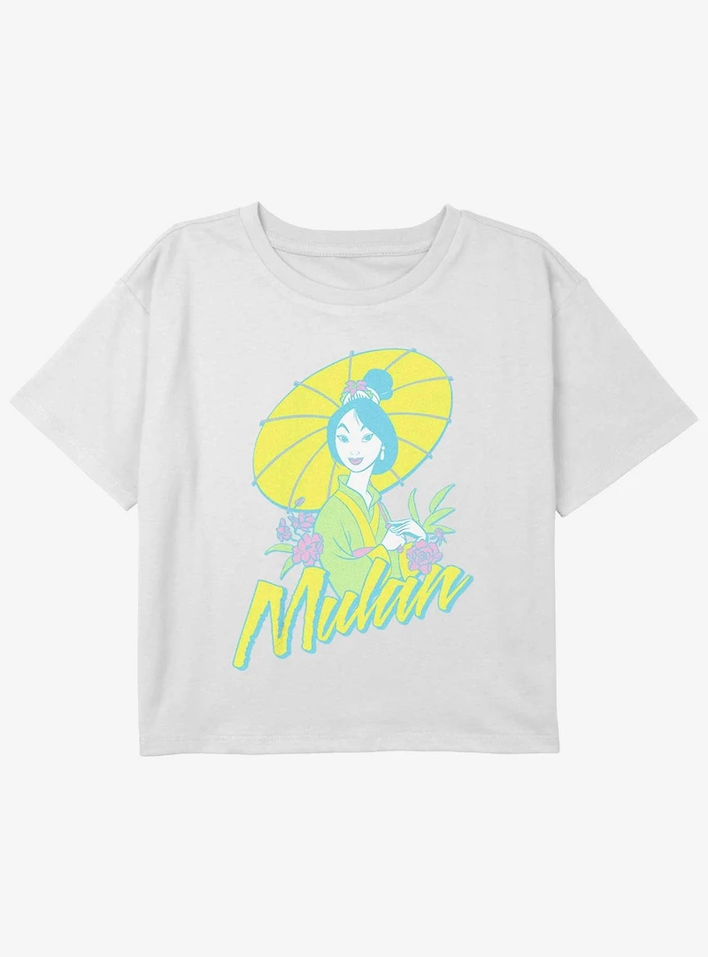 Disney Mulan Surf Pop Girls Youth Crop T-Shirt