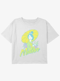 Disney Mulan Surf Pop Girls Youth Crop T-Shirt