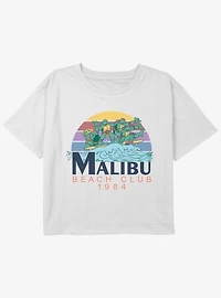 Teenage Mutant Ninja Turtles Malibu Beach Club Girls Youth Crop T-Shirt