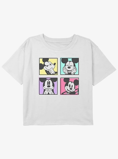 Disney Mickey Mouse Neon Girls Youth Crop T-Shirt