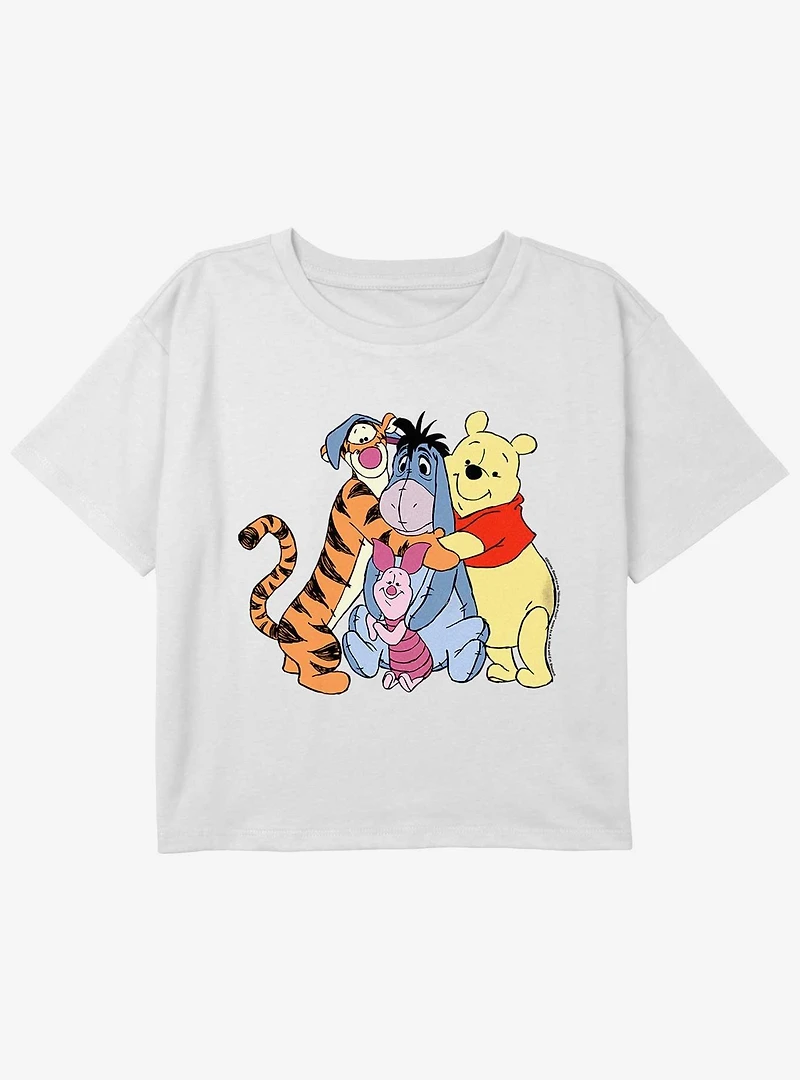 Disney Winnie The Pooh Buddy Group Girls Youth Crop T-Shirt