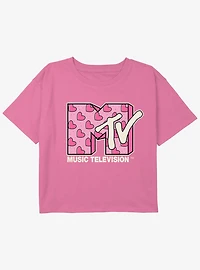 MTV Heart Logo Girls Youth Crop T-Shirt