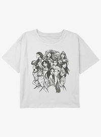 Disney Mulan Princesses Sketch Girls Youth Crop T-Shirt