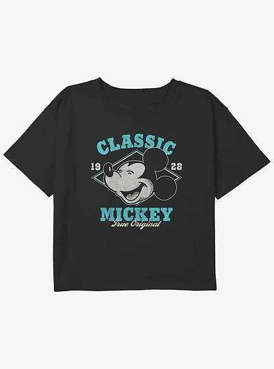 Disney Mickey Mouse True Original Girls Youth Crop T-Shirt