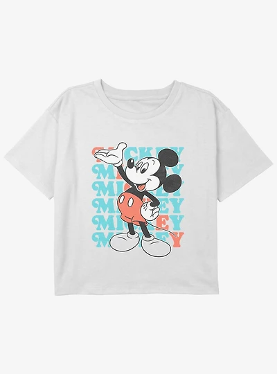 Disney Mickey Mouse Classic Girls Youth Crop T-Shirt