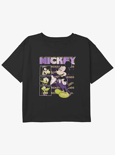 Disney Mickey Mouse Rewind Girls Youth Crop T-Shirt