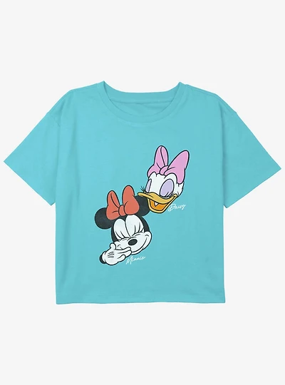 Disney Mickey Mouse Minnie And Daisy Girls Youth Crop T-Shirt